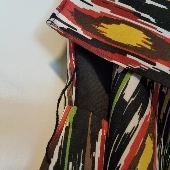 JAX NWT Women's Sleeveless‎ Black Surplice Faux Wrap Ikat Dress - Picture 8 of 15